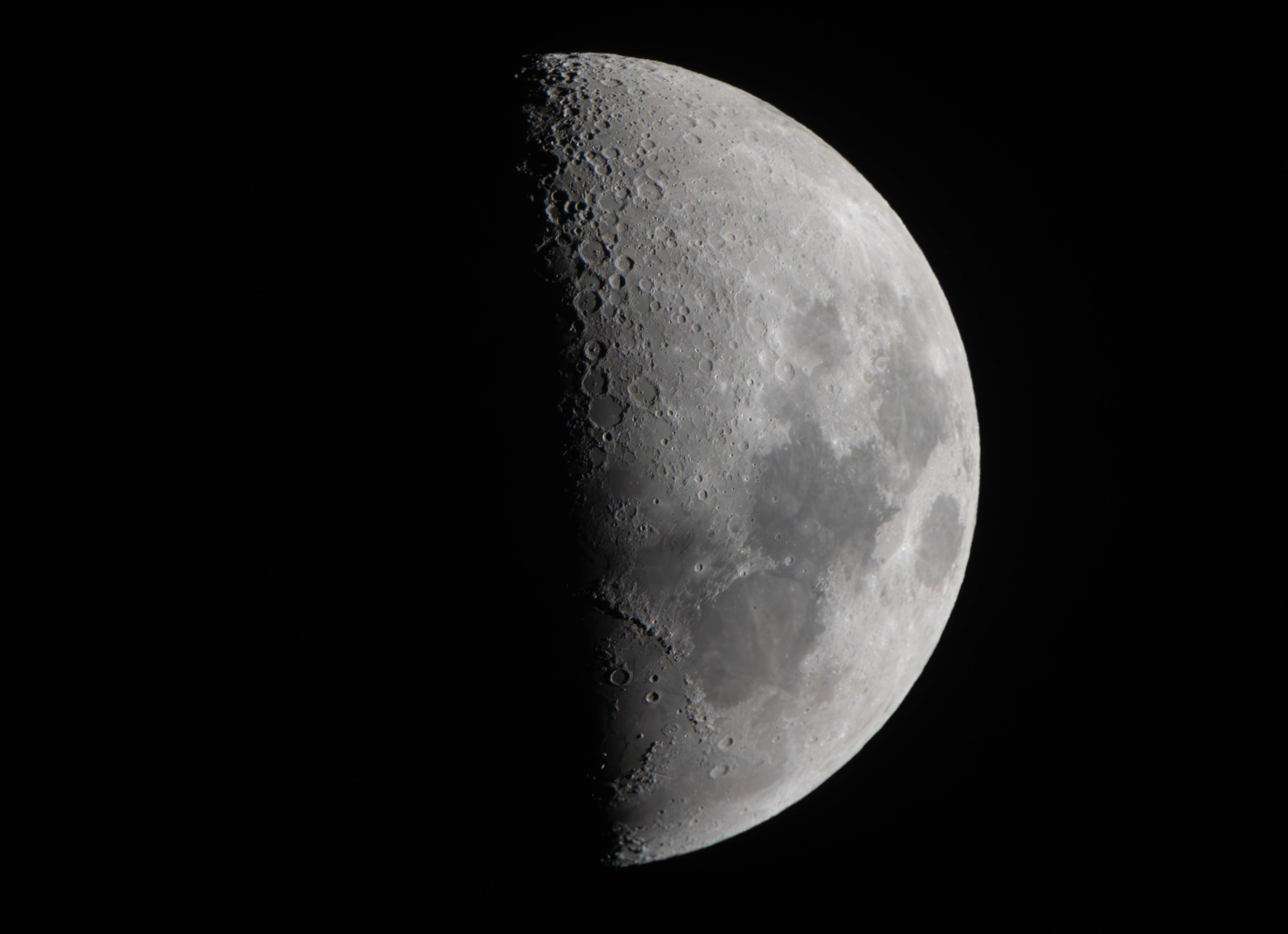 First-quarter Moon showing detailed craters
