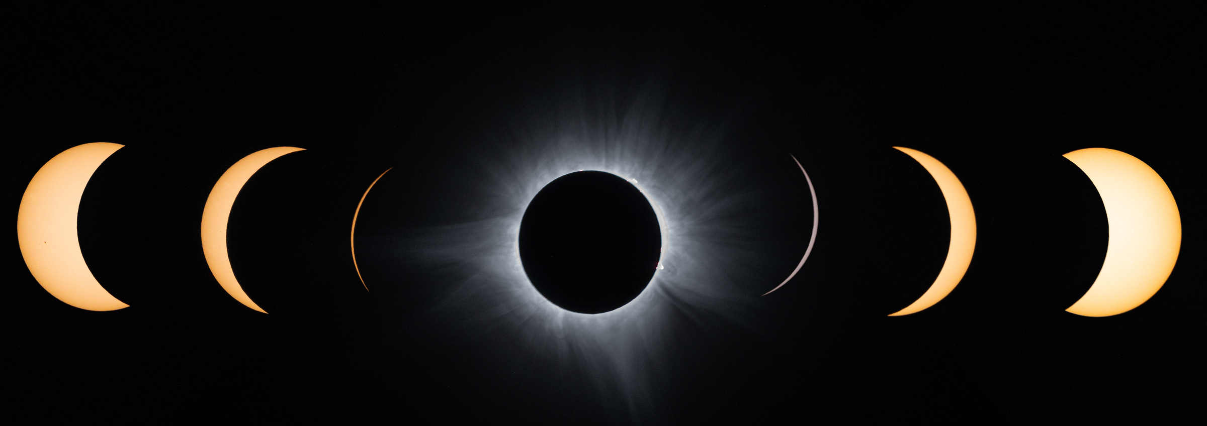 Composite: from partial eclipse to totality and back